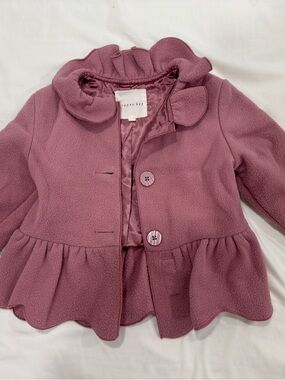 Copper Key Mauve Peplum Ruffle Collar Coat